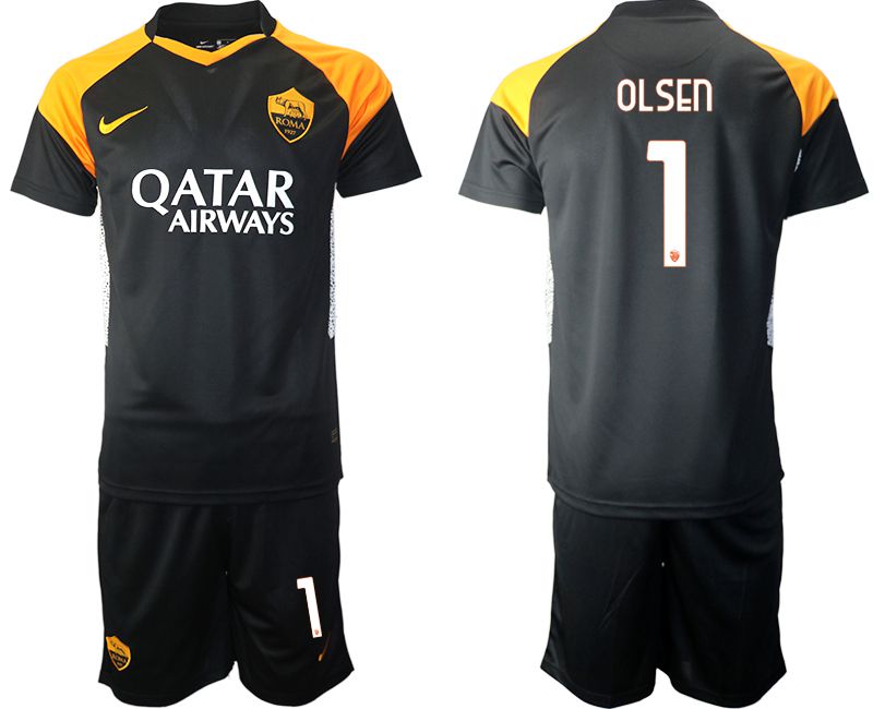 Men 2020-2021 club Rome away #1 black Soccer Jerseys